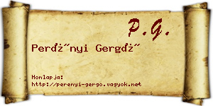 Perényi Gergő névjegykártya